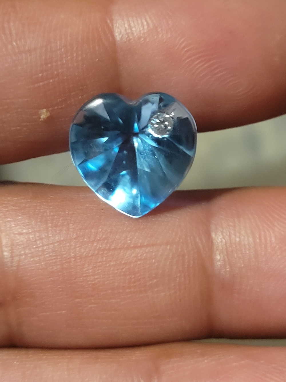 Topaz Heart /floating Diamond